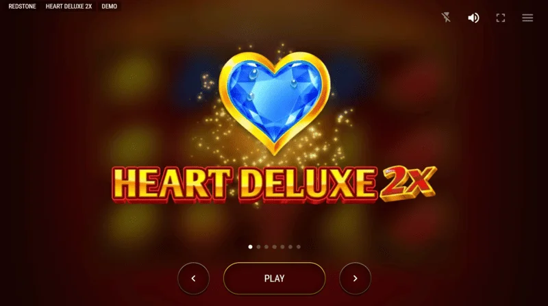 Heart Deluxe 2x - Ana menü ve slotun başlangıç ekranı