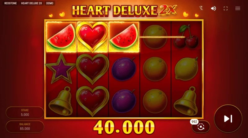 Heart Deluxe 2x - Makarada wild ile kazanan kombinasyon